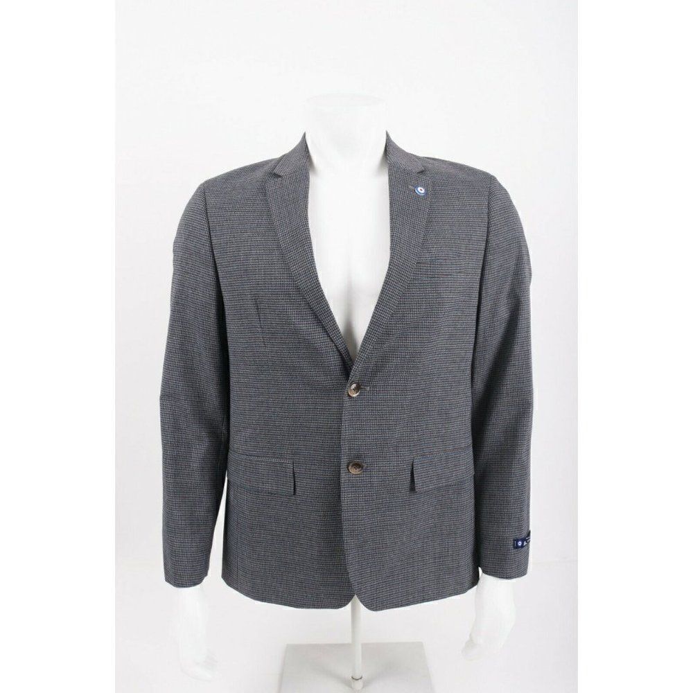 Ben Sherman Mens Suit Jacket Blazer Sport Coat Sz 42 Short Gray Blue Checked NWT